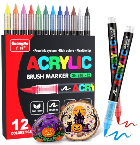 Guangna Direct Liquid - Rotulador acrílico de cabeza suave, 36 colores, especial para estudiantes, no transparente, apilable, acuarela, rotulador, bricolaje, diario, graffiti, pintura del cuerpo