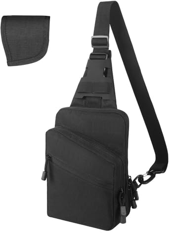 Sling Chest Pack, Borsa a tracolla tattica per pistola, Borsa per il petto nascosto fondina d'armi per gli uomini viaggi, escursionismo, all'aperto