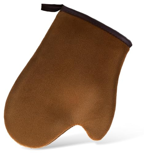 Selbstbräuner-Handschuh mit Applikator Sonnenloser Bräunungshandschuh mit Daumen weicher Samt Gesichtsbräuner für Lotion Mousse