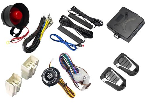 Sistema de Alarma de Seguridad para automóviles,Sistema de Alarma para automóviles | Sistema de Entrada sin Llave con Alarma para Coche,Sistemas de Alarma antirrobo de Seguridad To Start Kit de e