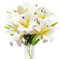 SNAIL GARDEN 11 gigli artificiali bianchi, gigli artificiali a stelo lungo, bouquet di giglio tigre per casa, hotel, composizioni floreali per feste (bianco giallo)