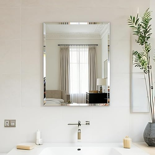 Artloge Spiegel Wand dekorative Flurspiegel 40×50 cm, Wohnzimmer Spiegel Rechteckig Dekospiegel Silber abgeschrägter Spiegel HD Hochwertiger Hängespiegel für Wohnzimmer Schlafzimmer Badezimmer