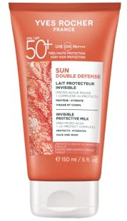 Yves Rocher Leche Solar Invisible SPF 50+ - Protector Solar Corporal y Crema Solar de Alta Protección Bronceador Hidratante - 150ml