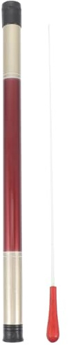 GLEAVI Bastón de Dirección de Madera Maciza de Sándalo Rojo Oscuro, Herramienta Portátil para Director Musical en Orquesta, Incluye Funda Protectora para Conciertos y Espectáculos