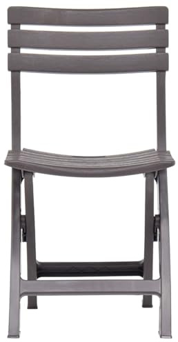 Fasba Folding Plastic Garden Chairs Mocha 2-Pack Weather-Resistant Outdoor Seating for Patio Balcony 48788