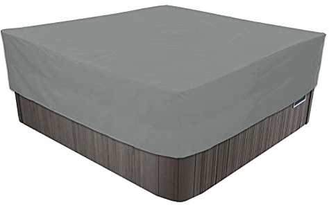 Vattentätt badtunna skydd – dammtätt, vindtätt spa-skydd för utomhusjacuzzi, grå 239 x 239 x 50 cm, perfekt för uteplats och trädgårdsskydd, Heavy-Du design