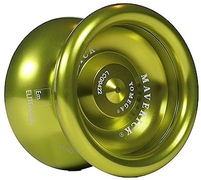 Yomega Maverick Yoyo profesional de aluminio para niños y principiantes con rodamiento de bolas de tamaño C para trucos avanzados y retorno de respuesta + 2 cuerdas extra y 3 meses de garantía (verde)