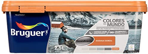 Bruguer Colores del Mundo Pintura para paredes monocapa Escandinavia Naranja Boreal 2,5 L