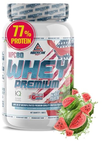 AS American Suplement | Premium Proteine whey | Boisson protéinée | Prisse de Masse Musculaire | Protéine Pure WPC80 | L-Glutamine | Kyowa Quality® (900 gr, Pastèque)