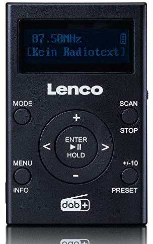 Lenco PDR-011BK DAB+/FM-Taschenradio mit MP3-Player