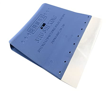 PZRT Stainless Steel Solder Paste Scraper 155mm Flat Squeegee Scraping Board for Grinding and Polishing, Blue