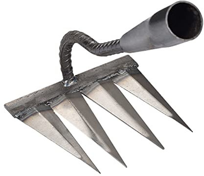 Rateau Desherbage, Râteau De Jardin, 4/5/6/7 Dents Râteaux Désherbage, Râteau À Main De Jardin en Acier Au Carbone, Outil De Désherbage, pour Scarifier, Désherber, Râteler, Pierre, Gravier, Racine