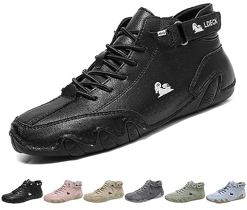 Explorer Waterproof Lightweight Unisex Outdoor Shoes for Hiking Camping & Driving Shoes High Top Chukka Boots Non-Slip Breathable Women&Men Italian Handmade Sports Shoe (Black,10,10,Men,8.5)