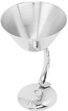 MISNODE Calice in Acciaio Inossidabile da 150 Ml Bicchieri da Festa in Metallo Placcato in Rame Bicchiere da Vino Bicchieri da Champagne Martini Bicchiere da Cocktail per(Colore acciaio inossidabile)
