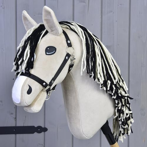 LarDen Hobby Horse Aurora – HANDMADE Realistic Hobby Horse with Black Halter Horse on a Stick for Girls & Boys, Hobby Horsing
