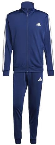 adidas Herren SPORTSWEAR BASIC 3 STRIPES TRICOT TRACKSUIT, Dark Blue, XL