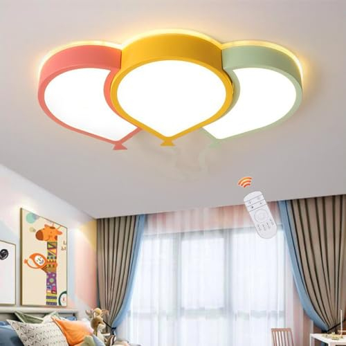 LED Ballon Deckenleuchte Für Kinder Kreativ Kinderzimmer Lampe 36W Dimmbar Mit Fernbedienung Jungen Und Mädchen Schlafzimmer Deckenlampe Acryl Lampenschirm Esszimmer Wohnzimmer Licht 3 Luftballons
