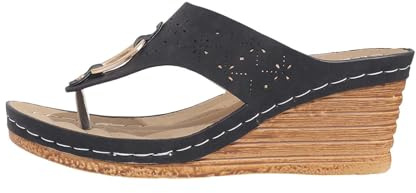 Sandalias de Mujer con Tacón y Plataforma - Cuña, Romanas, Antideslizantes para Verano, Casa y Playa