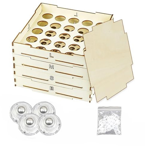 Boîte de tamis de tri, tamis de tri de blocs - Organisateur de tri de blocs de rangement pour jouets à 4 plateaux | Organisateurs de blocs de tri en bois de 3 tailles différentes pour adolescents et a