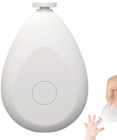 Humdcdy Elektrisk nageltrimmer för spädbarn – babynagelfil med 4 sliphuvuden, baby nagelsax för tår och fingernaglar, nageltrimmer för baby och droppform