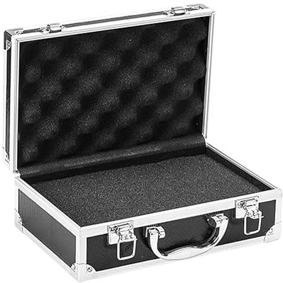 Caja De Almacenamiento De Aluminio, Maletín De Transporte, Caja De Almacenamiento Con Marco De Aluminio, Compartimento De Herramientas Acolchado De Espuma, Para Joyas, Relojes, Cosméticos