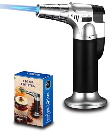 QIANCSJ Chalumeau de cuisine rechargeable avec verrou de sécurité pour cuisine, desserts, barbecue, camping (butane non inclus)