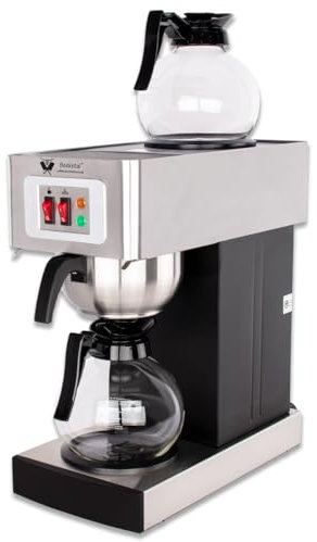 Beeketal 'BGK-S1GK' Gastro Filterkaffeemaschine inkl. 2 Glaskannen mit je 1,7 Liter Kapazität | Filter Kaffeemaschine mit 2 Wärmeplatten inkl. Starterset Kaffe Korbfilter (Größe: 85/245)