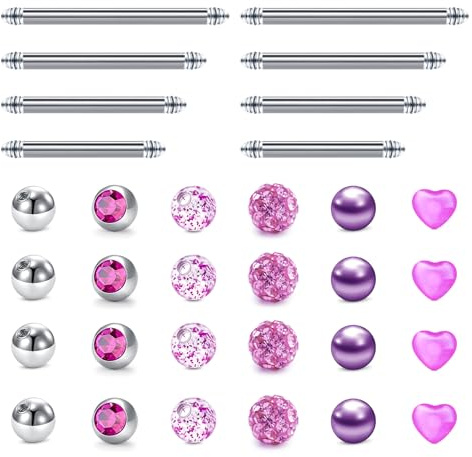 Briana Williams Piercing Lingua Acciaio Inossidabile Barre Piercing Lingua Capezzolo 14 Gauge Lunghezza 12/14/16/18mm