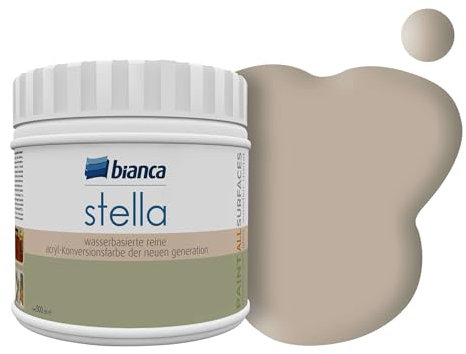 Bianca Stella Peinture de Meuble Premium pour Cuisine & SdB, Noisette, 500ml, Peinture Meubles de Cuisine à Base d'Eau, Toutes Surfaces, Bois, Carrelage & Métal