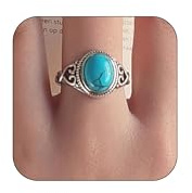 Turquoise Rings Silver Turquoise Rings for Women Knuckle Statement Ring Western Stackable Wedding Ring Turquoises Jewelry Dresses Accessories