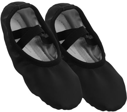 UPKOCH Balletskor för Flickor PU Läder Överdel Flat Sula Snörlösa Balettskor för Yoga