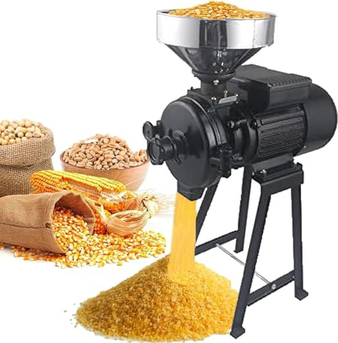 Commercial Grain Grinder Mill, 3000W Electric Powder Machine for Dry and Wet Grains, Ideal for Grinding Rice, Wheat, and Corn with Included Funnel