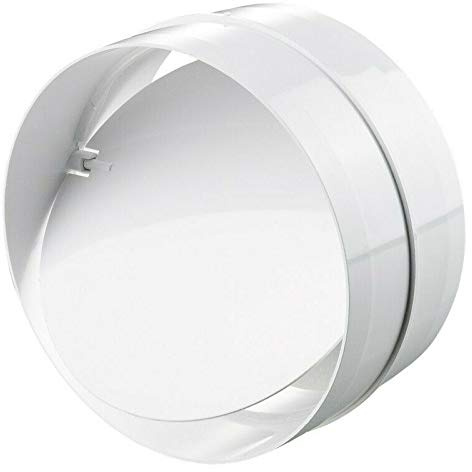 VENTS UK 100mm Backdraught Shutter Connector – 4 Inline Non-Return Damper Flap for Extractor Fans, Cooker Hood, Bathroom & Kitchen Ventilation – Fits Rigid Pipe or Flexible Ducting