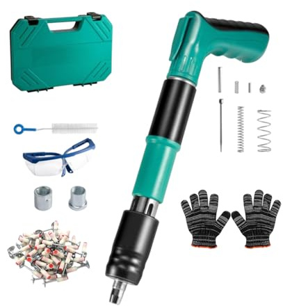 Trimmer nagelpistol: legering stålkonstruktion, ergonomisk handtagsdesign, exakta säkerhetsanordningar, lätt att bära verktyg, praktiskt och effektivt tillbehör |