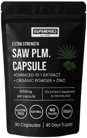 Men's Prostate Wellness Support Complex – 3300mg Daily Strength | 10:1 Herbal Extract Powder + Natural Plant Powder + Zinc | 180 Vegan Capsules | 90-Day Supply | UK Made | No Fillers | 2 Packs