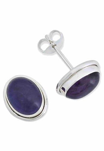 Ohrstecker 925 Silber Amethyst lila Stein Edelstein Ohrringe echt Silber Damen Sterling Silber Stecker Geschenk(MOS-047-01)