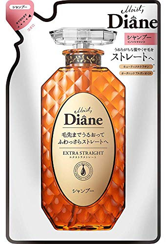 Moist Diane Extra Straight Shampoo Refill 330ml - Organic Argan Oil & Cuticle Keratin (Green Tea Set)