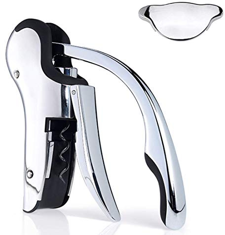 Stainless Steel Wine Opener Compact Vertical Corkscrew Wine Bottle Opener with Foil Cutter