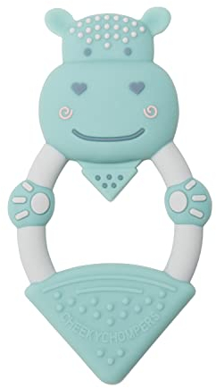 Cheeky Chompers Zahnungshilfe mit Tiermotiv | Beißringe mit Integriertem Gel-Applikator | Weiches Silikon-Design | 100% BPA- und Phthalat-Frei | Chewy Das Nilpferd