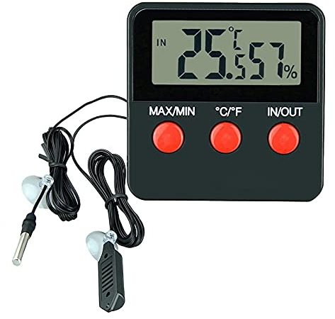ZHITING Reptiles Thermomètre Numérique Hygromètre LCD Jauge de Température et Humidité pour Terrarium Animaux Domestiques Incubateur, Réservoir