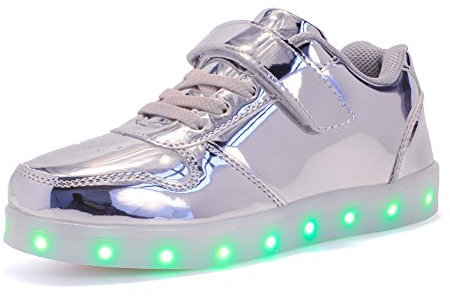Aizeroth USB Aufladen Unisex Kinder LED Schuhe 7 Farbe LED Leuchtend Outdoor Sportschuhe High top Atmungsaktives Ultraleicht Laufschuhe Gymnastik Turnschuhe Für Jungen Mädchen Geburtstags Geschenk