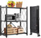 DEANIC 3 Ablagen Klappregal Schwerlastregal, Küchenregal mit Rollen,71 x 34 x 90 cm Metallregal Lagerregal Standregal Kellerregal Regal(Schwarz)