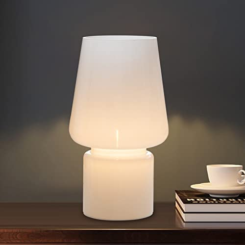 MJ PREMIER Pilz Tischlampe Kabellos Nachttischlampe Mushroom Batteriebetrieben Lamp Batteriebetriebene Tischleuchte LED Laterne für Heim Garten Party Draußen Wohnzimmer Schlafzimmer Weiß