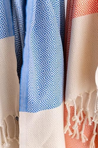Questo Casa 100% bomull pestemal, turkisk tunn hamam-handduk, fouta, badhandduk, strandhandduk, bastuhandduk, solhandduk, 90 x 180 cm