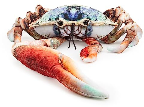 Zappi Co Peluche Doux et Chaleureux pour Enfants - Parfaits compagnons de Jeu Doux pour Enfants en Style imprimé (28 cm de Long) (Crabe violoniste Bleu).