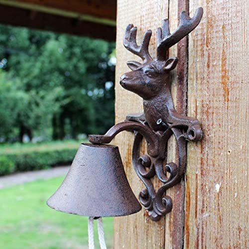 Cast Iron Dinner Bell Cast Iron Bell - Welcome Entry Door Bell Antique Doorbell Decoration Front Door Interior Exterior Decor Black Cast Iron Doorbell Retro Manor Wind Chime Wall Hanging Frame Decorat
