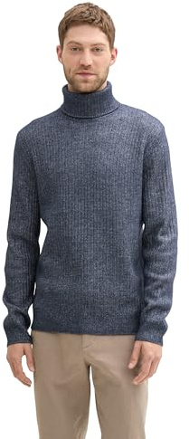 TOM TAILOR Maglione da Uomo, 34175 - Sky Captain Blue White Core, XXL