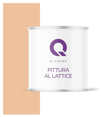 Q-COVER Latexfarbe 2L Pfirsich – matte Wandfarbe & Deckenfarbe für Innen, hohe Deckkraft, scheuerbeständig (Klasse 3), tropfgehemmt, ideal für Wohnzimmer, Küche und Flur