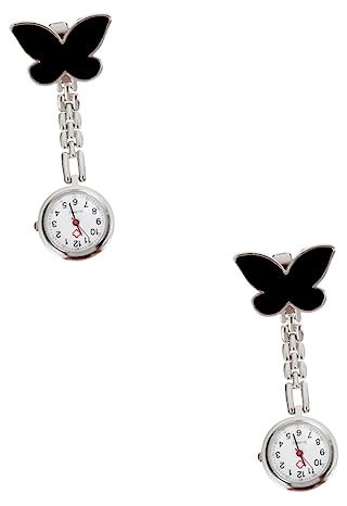 SOIMISS 2stücke Hanging Watch Für Frauen Süße Schwesternuhr Mit Clip Design Praktische Taschenuhr Für Für Krankenhausalltag Pflegeuhr Mit Attraktiver Schmetterlings-