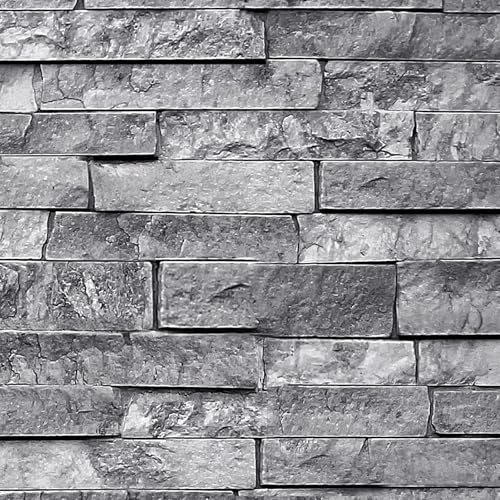Shackcom Grey Brick Wallpaper Peel and Stick 4 Rolls 40 x 300cm, Retro Faux 3D Rock Stone Textured Contact Paper Self-Adhesive Removable Waterproof & Oilproof for Kitchen Back-Splash, Bathroom